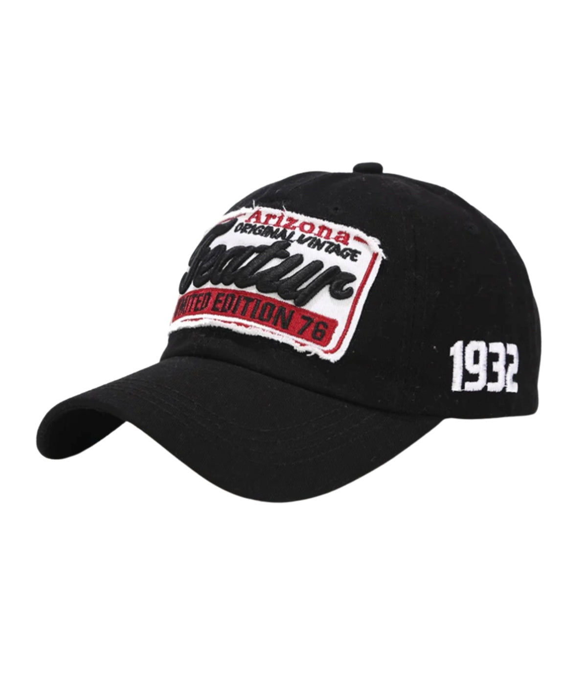 Carbon black Arizona Vintage Patch cap with the oversized Limited Edition 76 patch