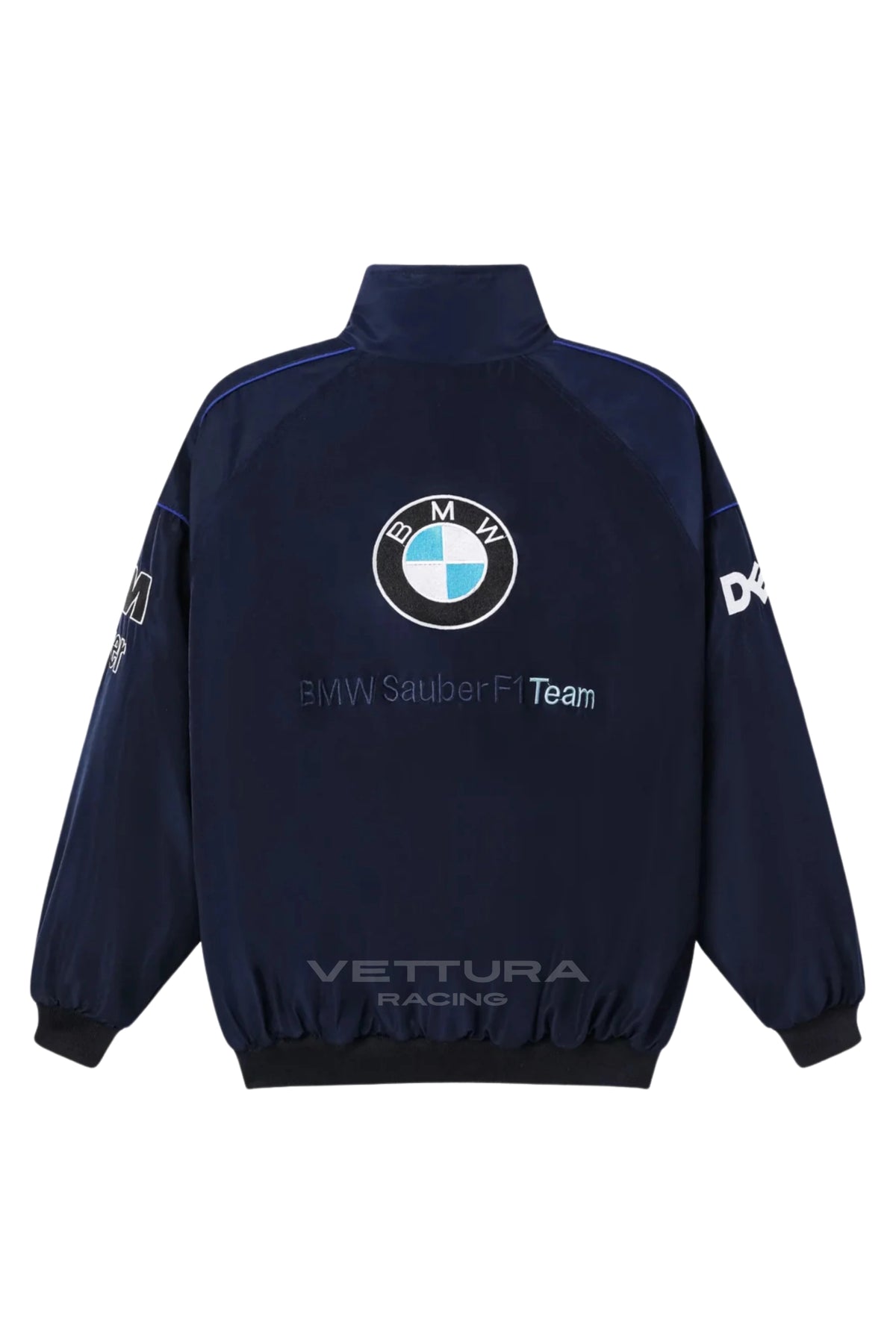 BMW Petronas F1 racing jacket flat back view with embroidered roundel