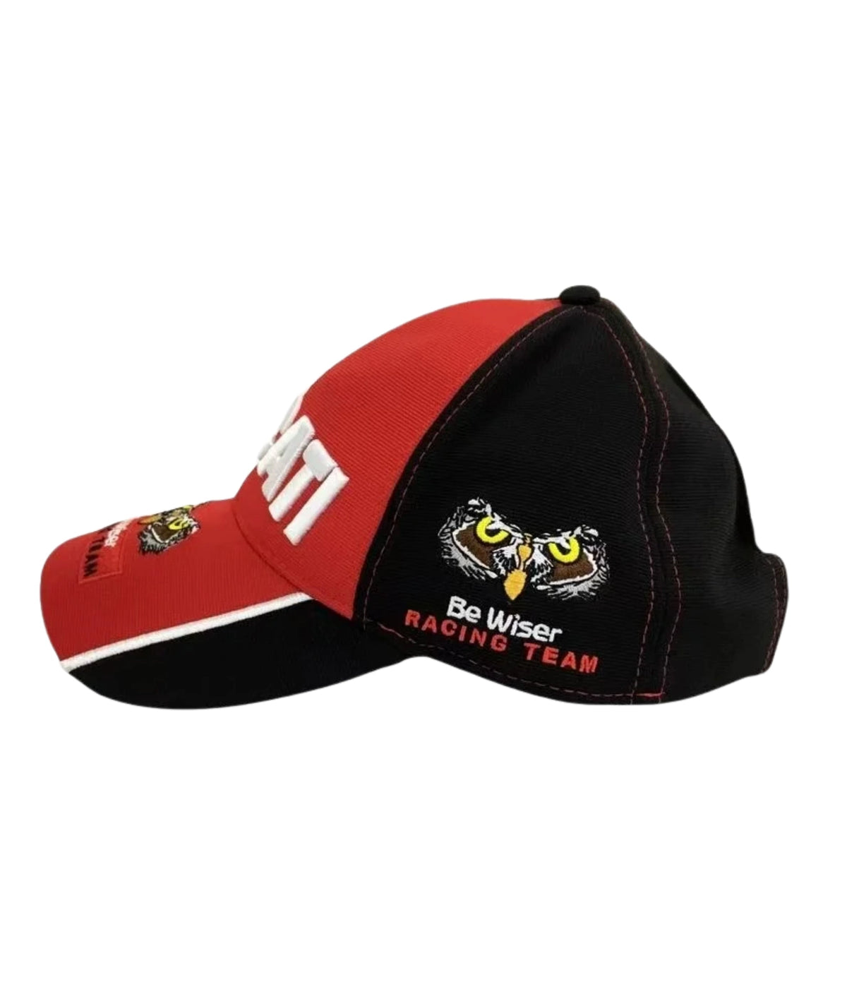 Black Ducati Racing Team cap showing the embroidered team crest