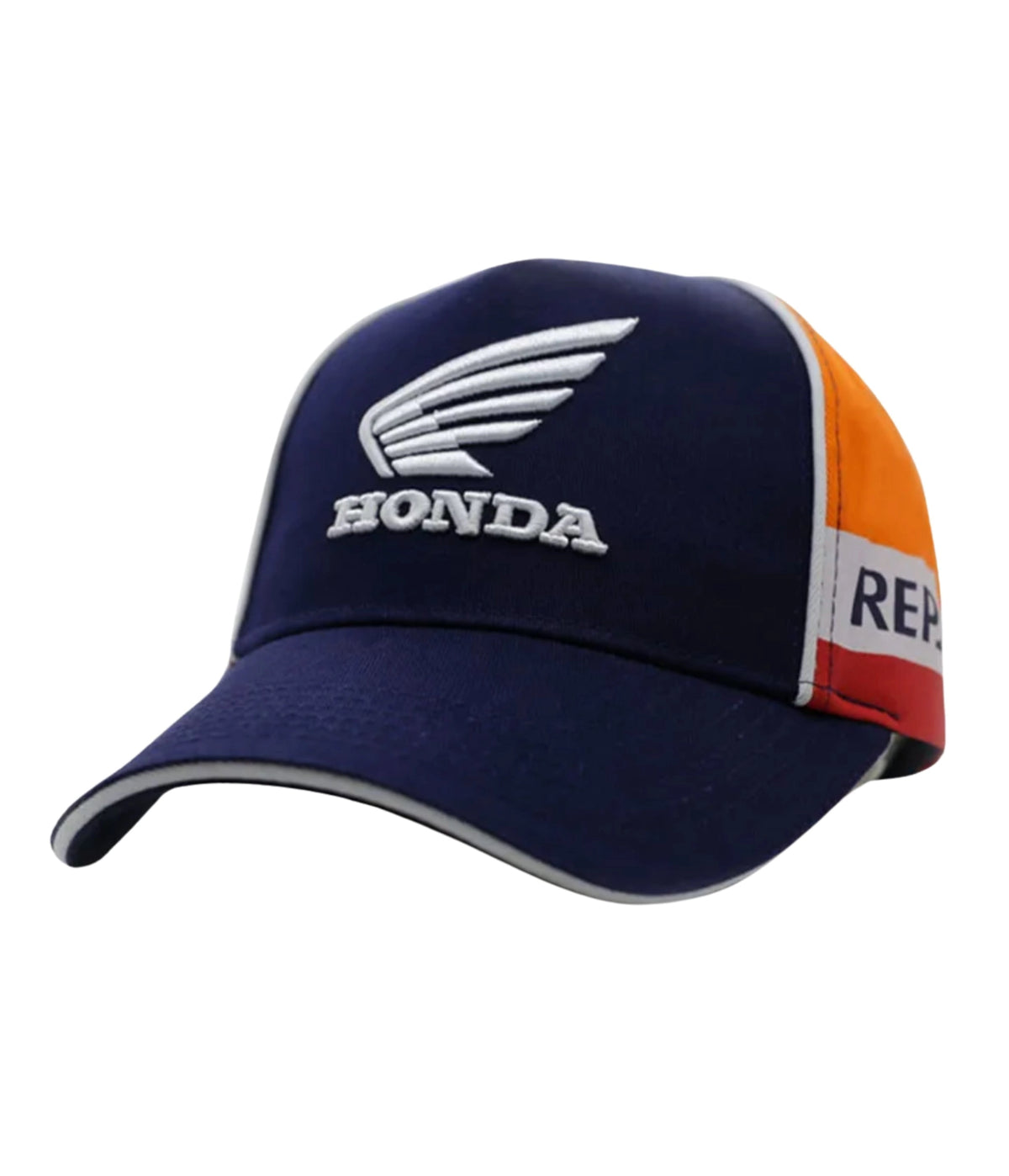 Navy Honda Repsol embroidered cap, side view