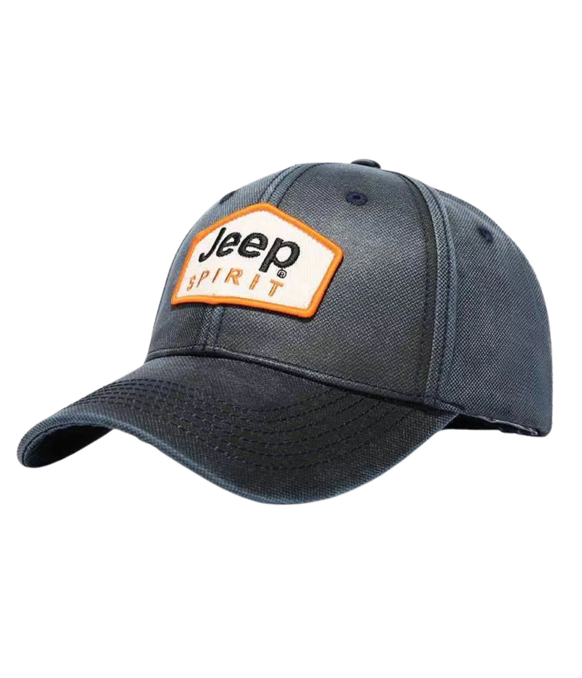 Grey Jeep Spirit embroidered cap with woven patch, side view