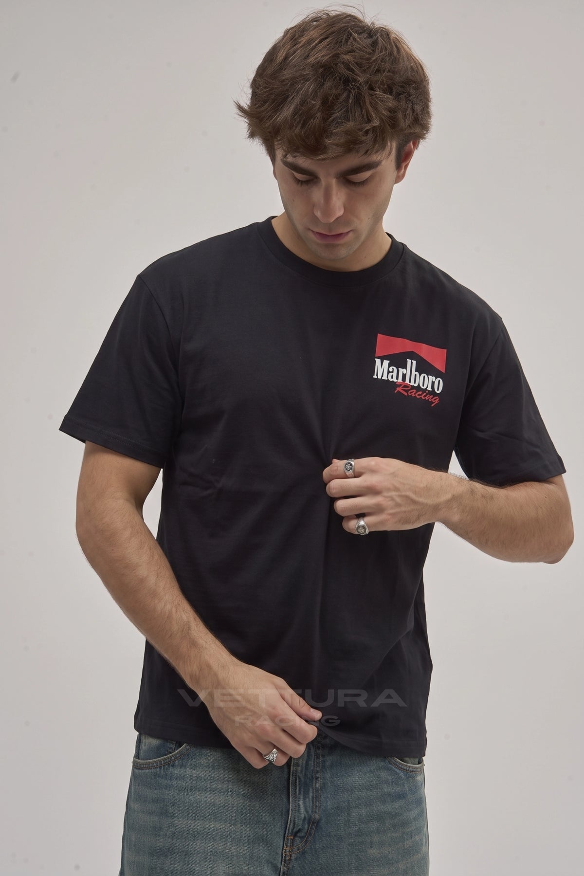 Marlboro Monaco GP tee styled with jeans, regular fit