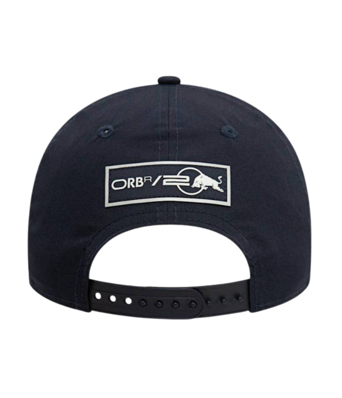 Rear of the Red Bull Racing 2024 cap showing the ORBR patch and snapback strap