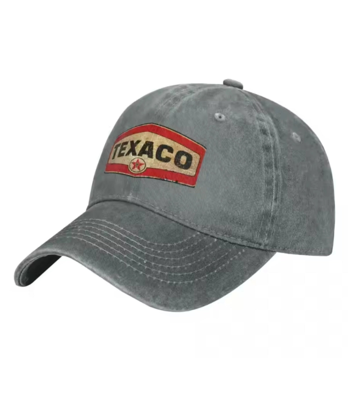 Gray Texaco Motor patch dad cap, front view