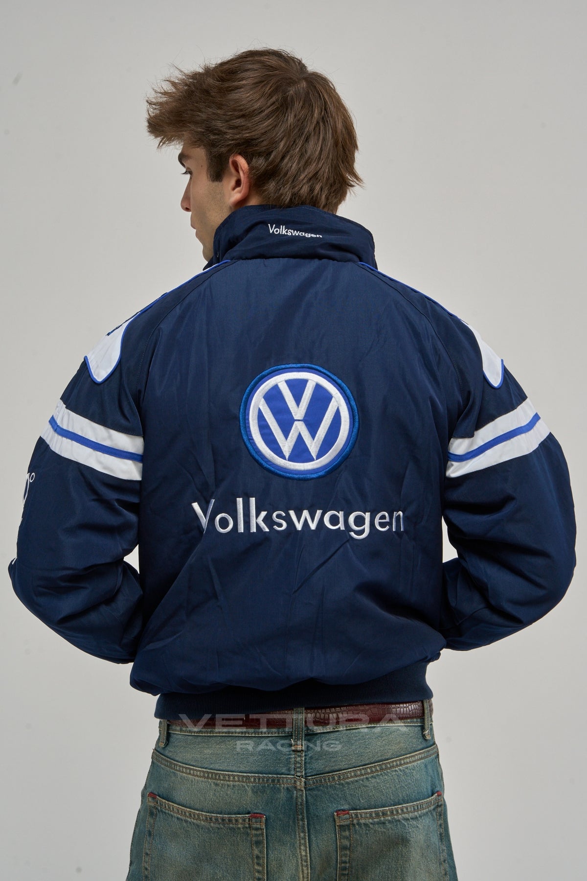 Volkswagen racing jacket worn on the street