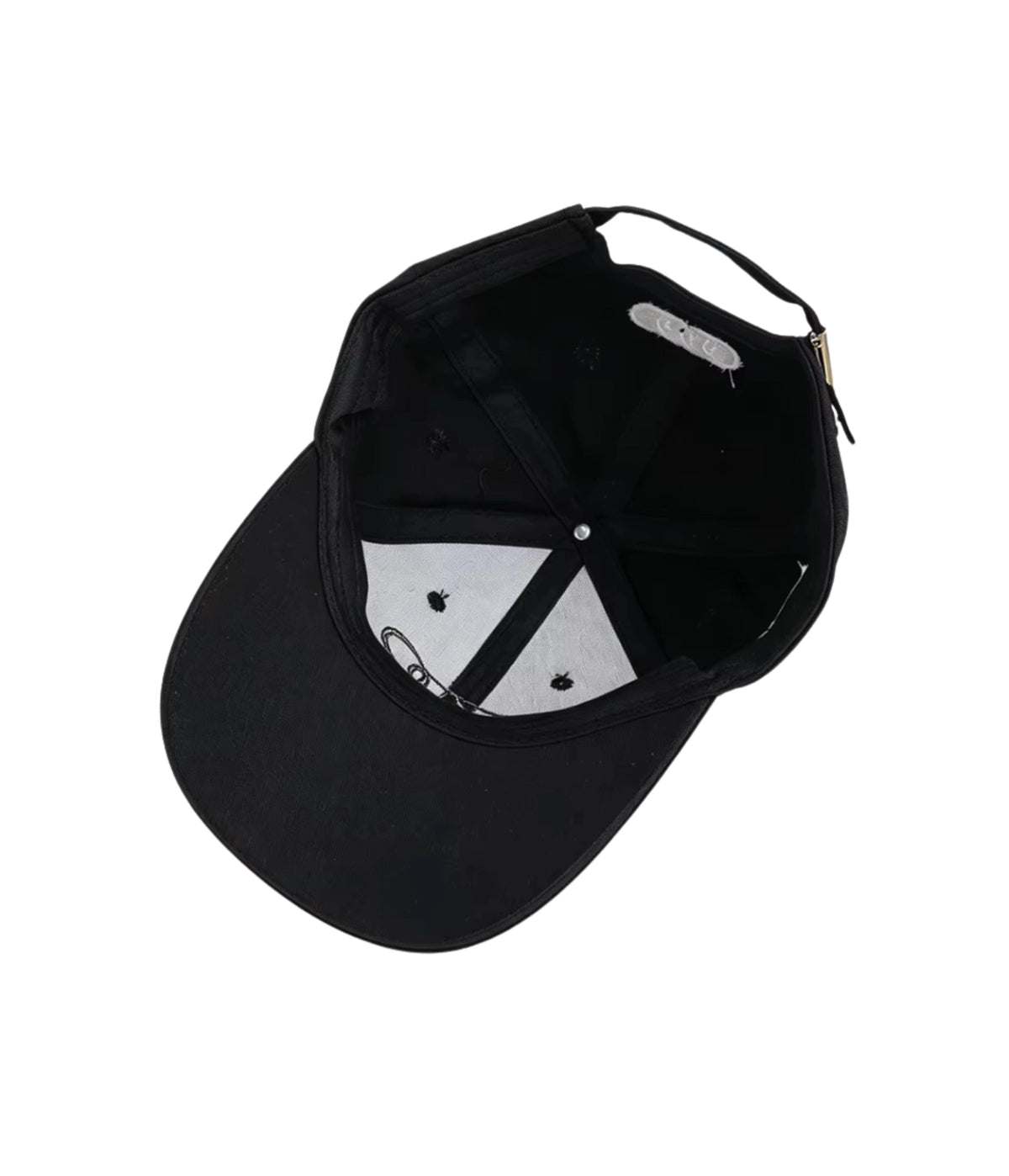 Inner crown of the black Audi Racing embroidered cap