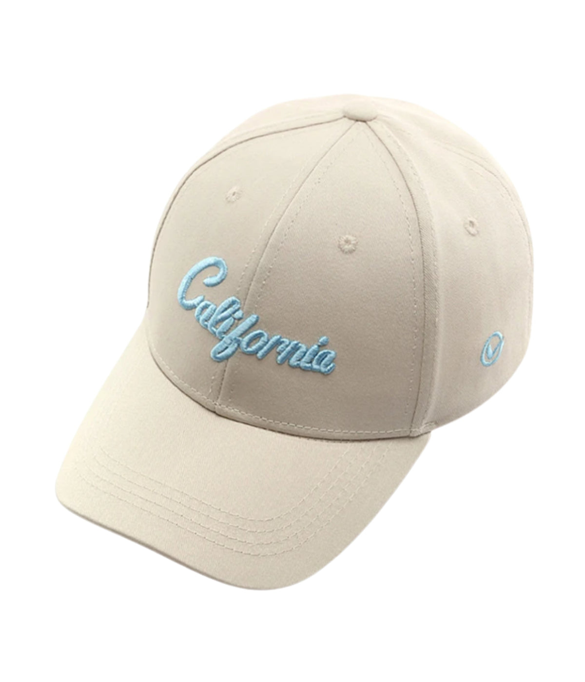 Three-quarter view of the Sahara Brown California cap showing the six-panel crown