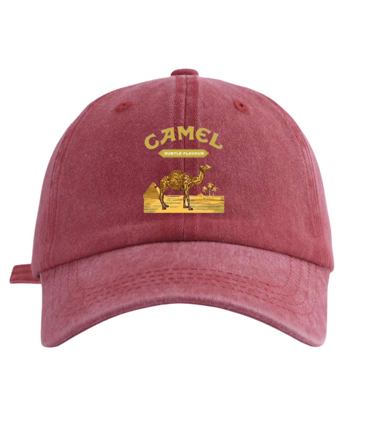 Red Camel Desert washed cotton cap, front view