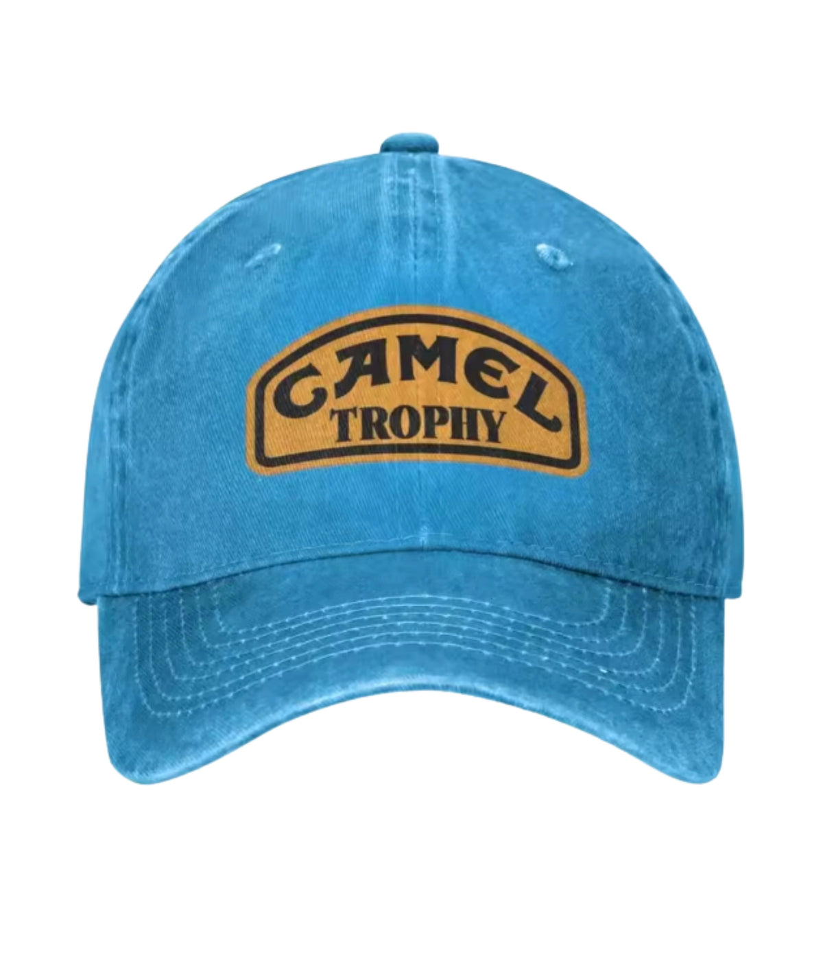 Blue Camel Trophy washed cotton cap, front view