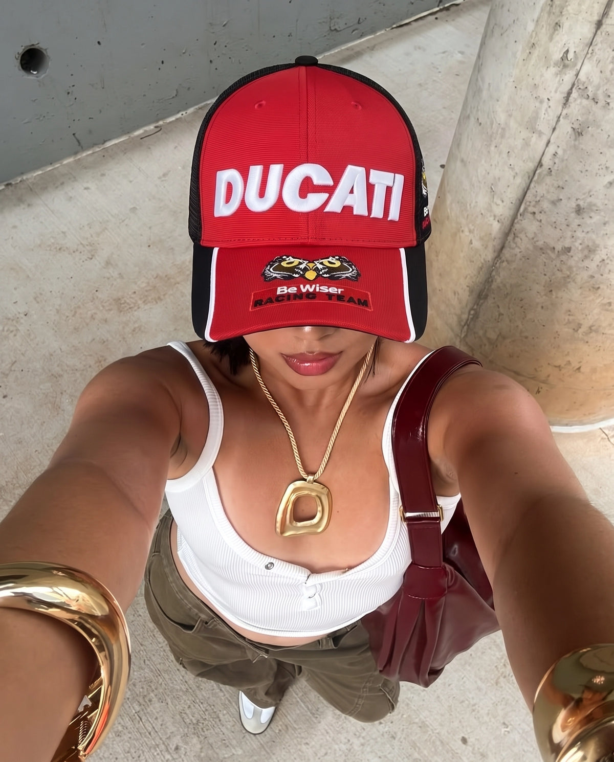 Ducati Racing Team cap worn in the sun