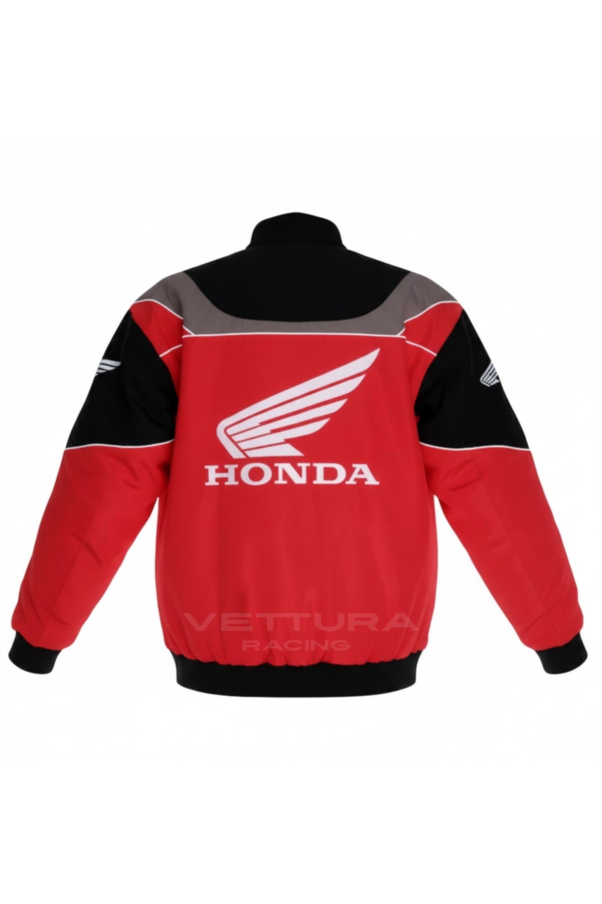 Back of the Honda vintage racing jacket with the white winged crest