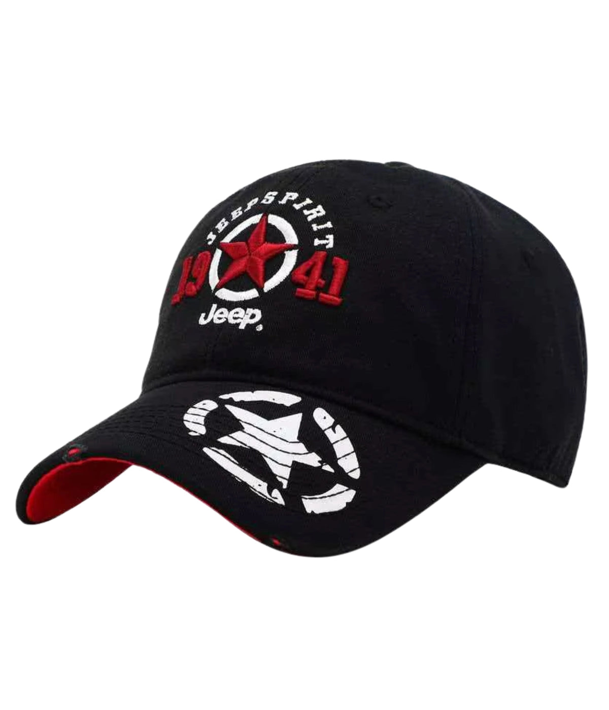 Black Jeep 1941 embroidered cap, side view