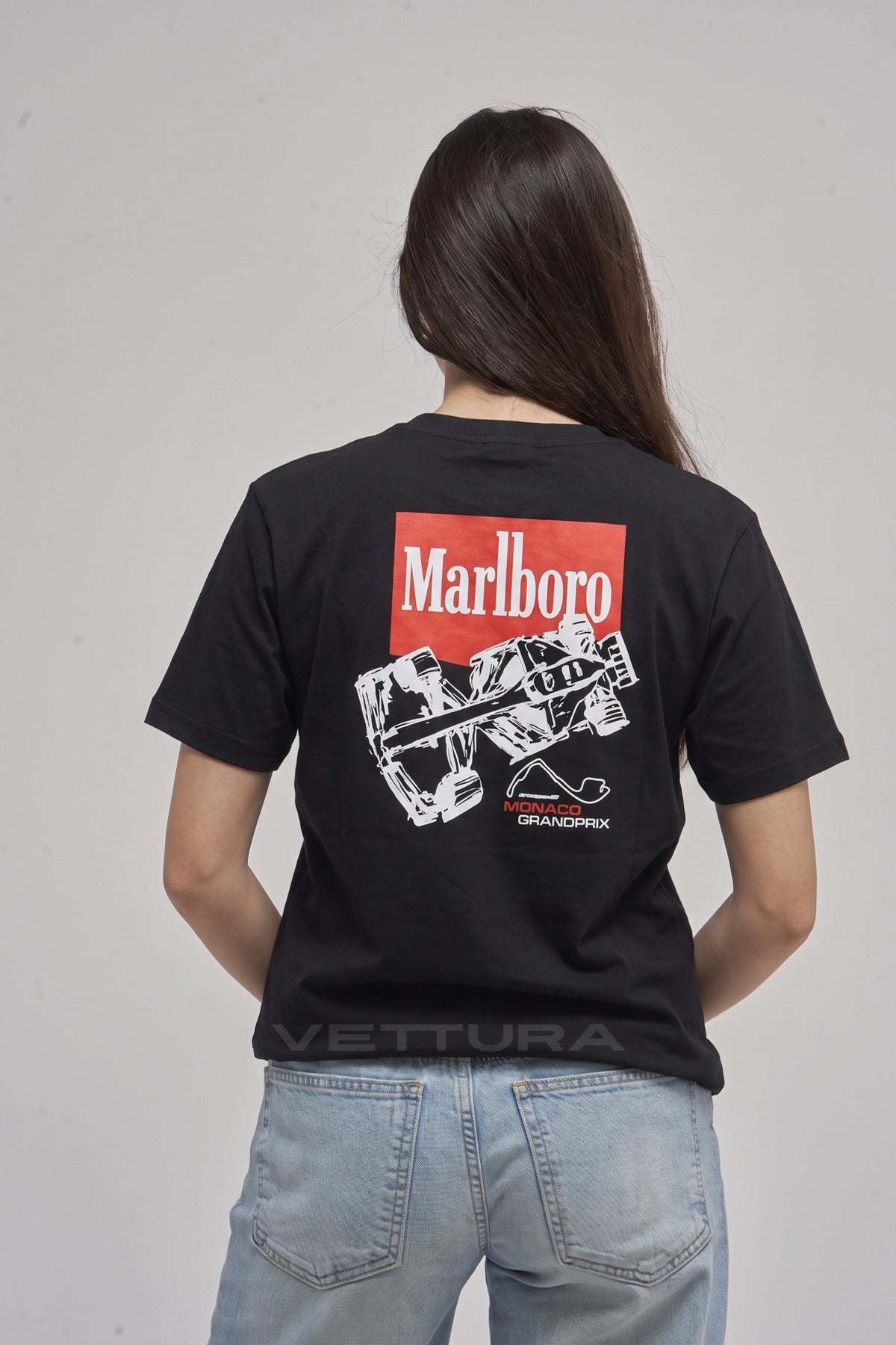 Back of the Marlboro Monaco GP t-shirt with the race car print