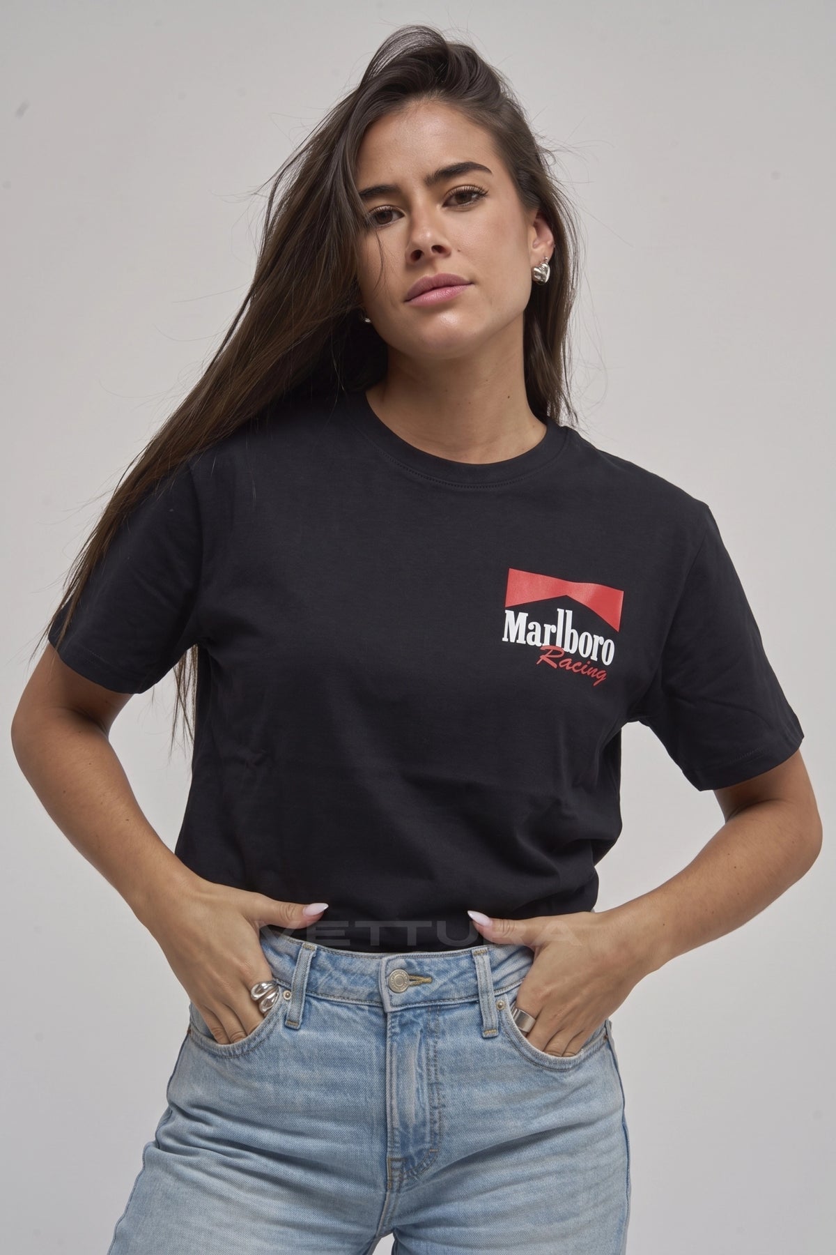 Back of the Marlboro Racing F1 t-shirt with the race car print
