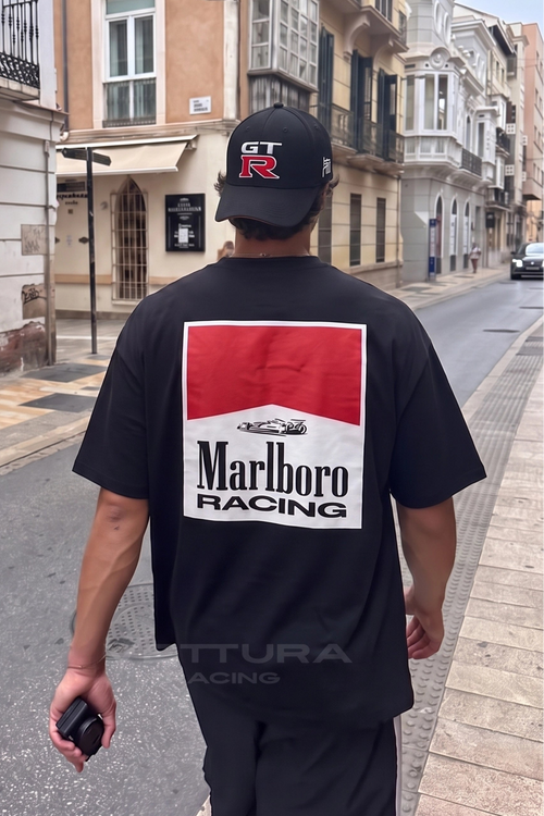 Marlboro Racing black t-shirt in an everyday setting