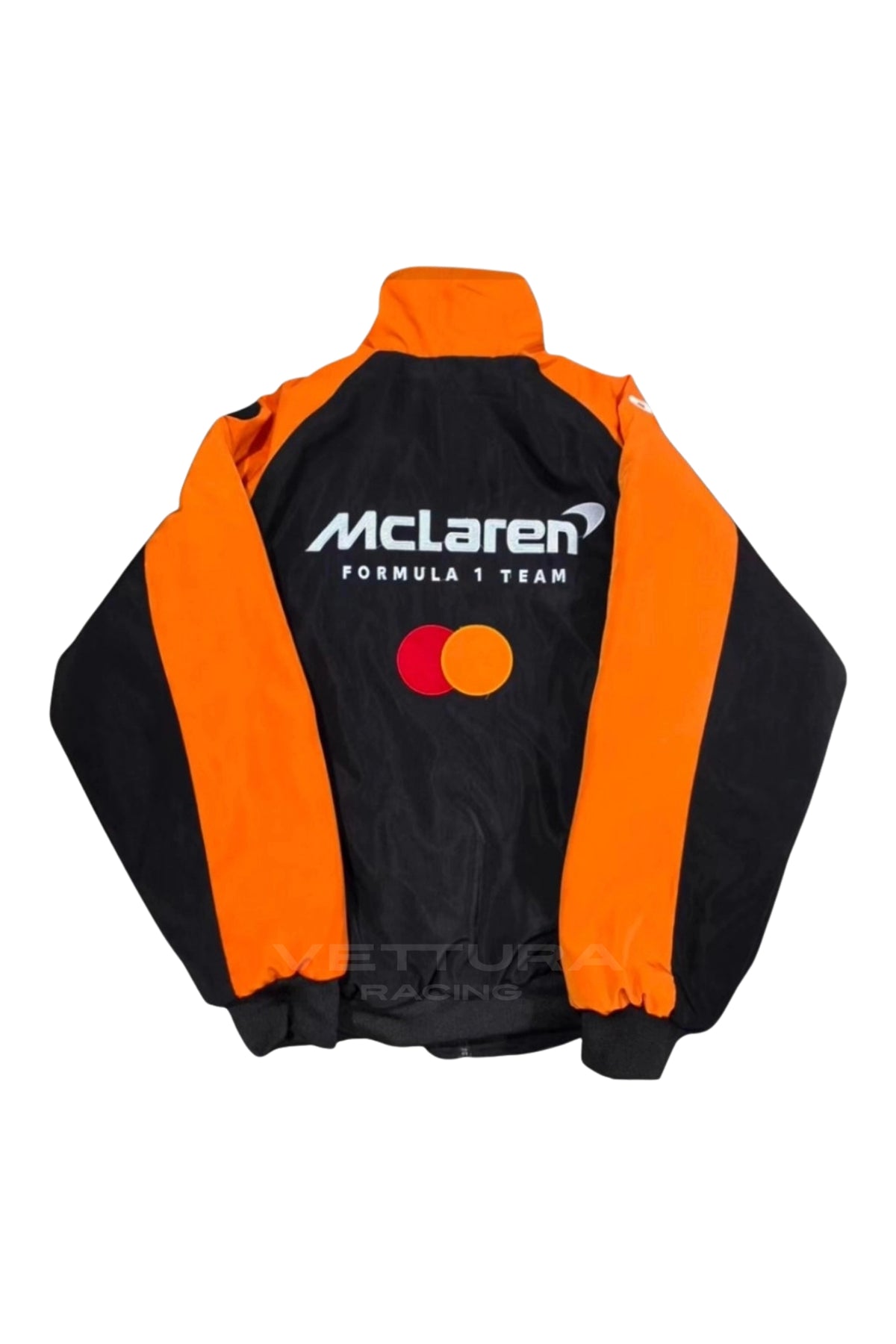 Back of the McLaren F1 racing jacket with the Formula 1 Team wordmark