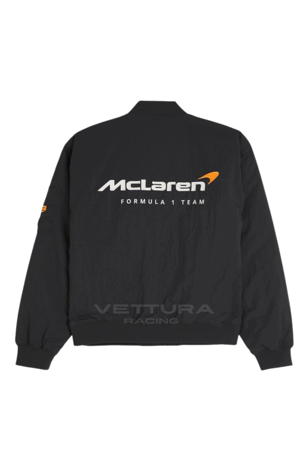 Back of the McLaren F1 Team jacket with the Formula 1 Team lockup