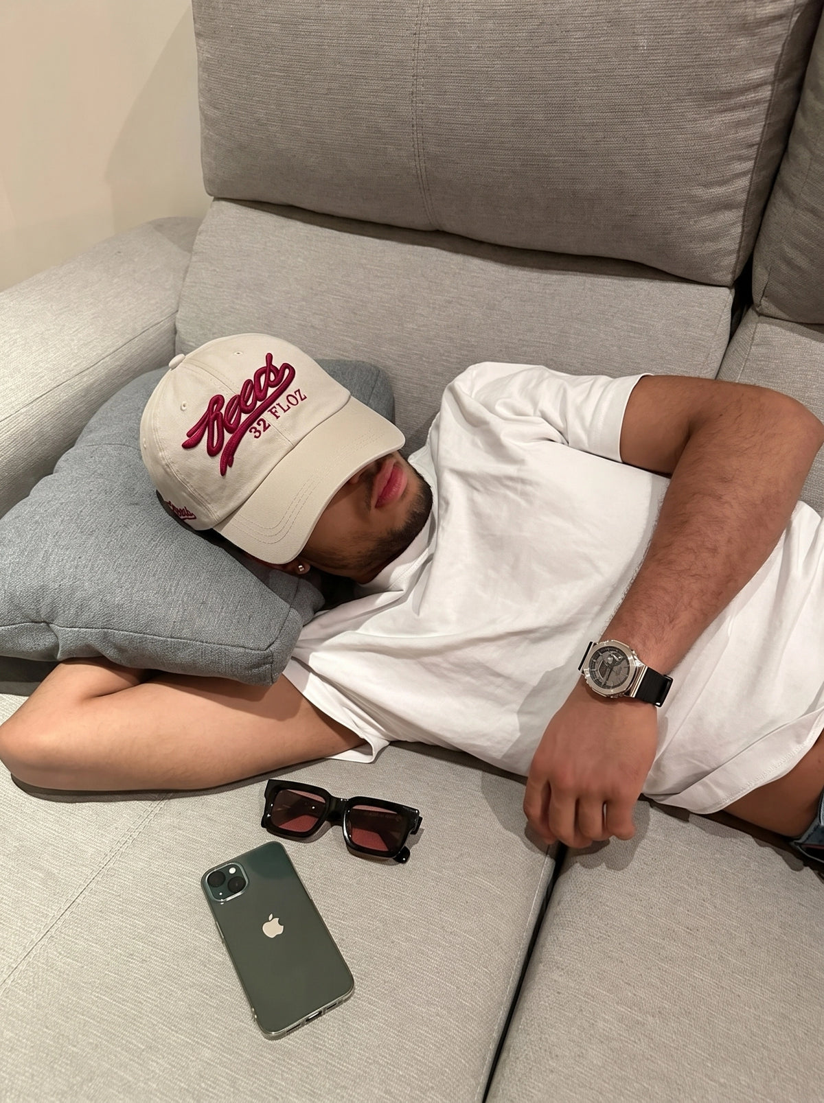 Flat lay of the Reese's embroidered cap