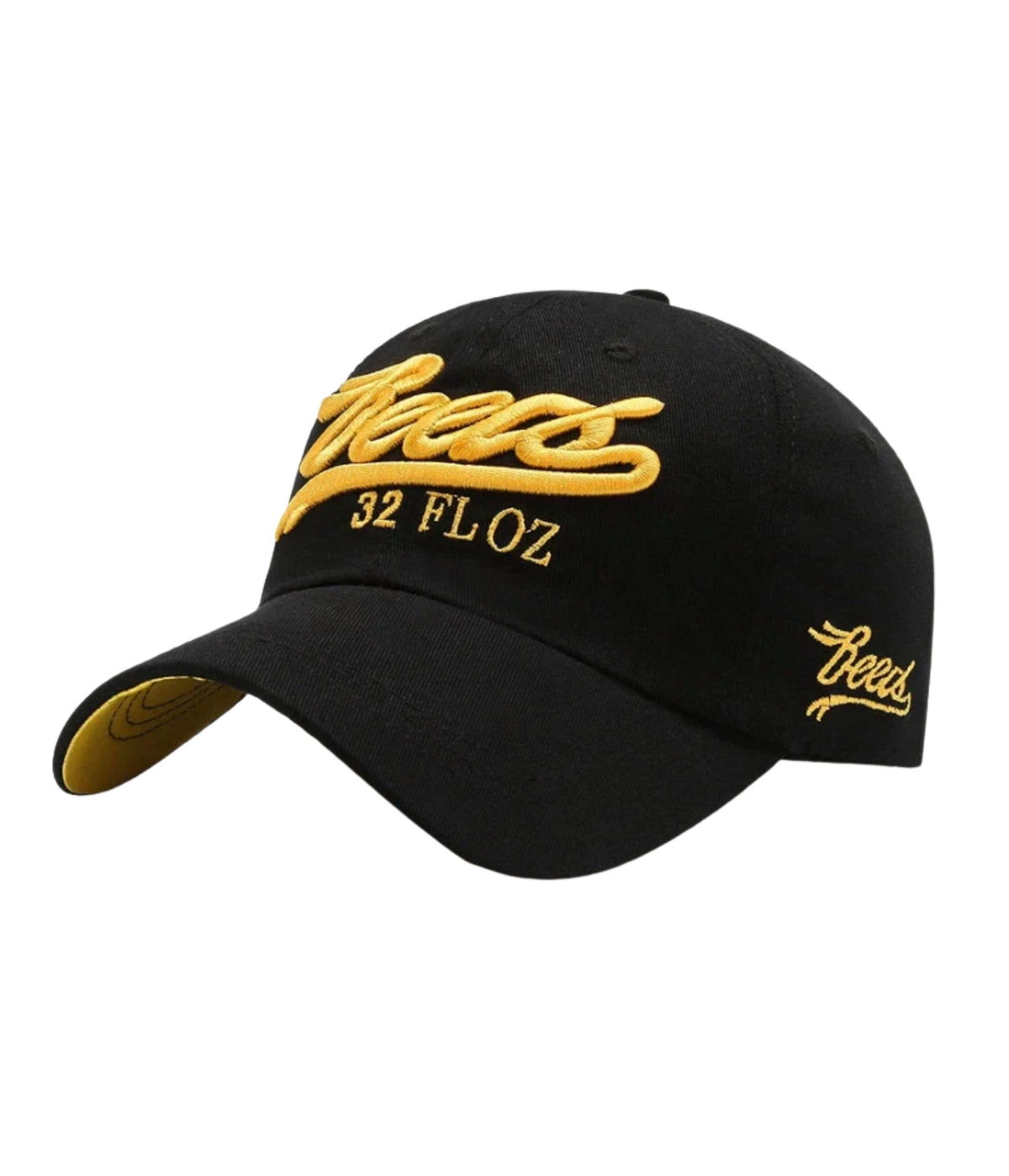 Black and yellow Reese's 32 FL OZ puff embroidered cap