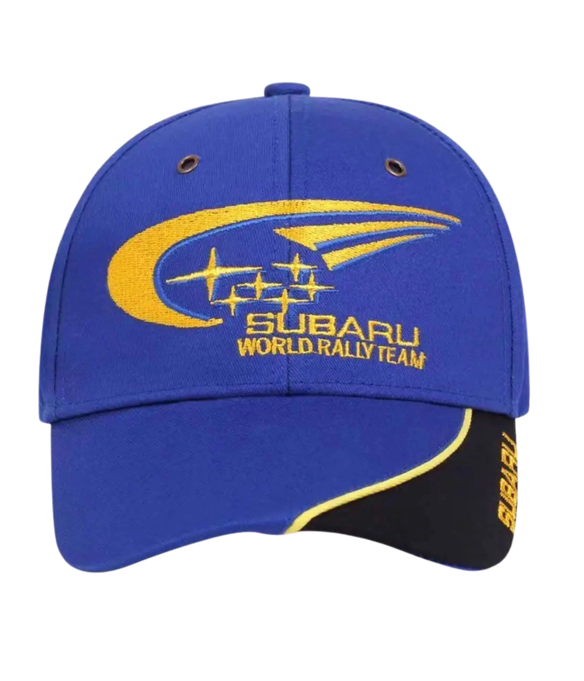 Three quarter view of the Subaru World Rally Team cap