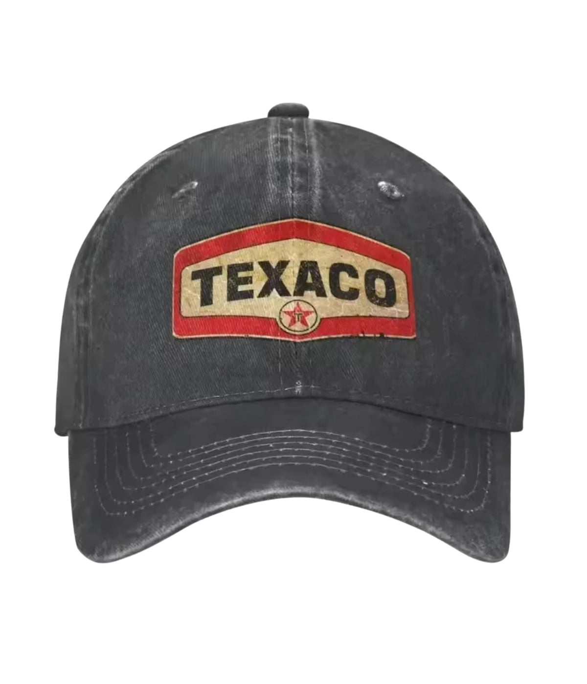 Black Texaco Motor patch dad cap, front view