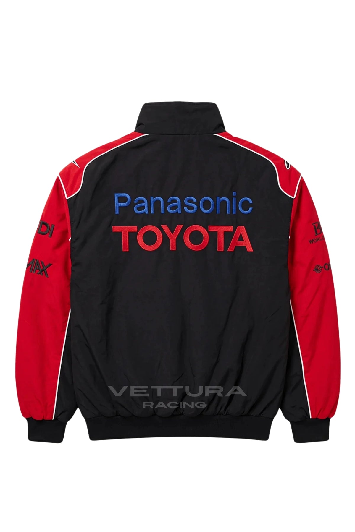 Back of the Toyota black racing jacket with the Panasonic Toyota lockup
