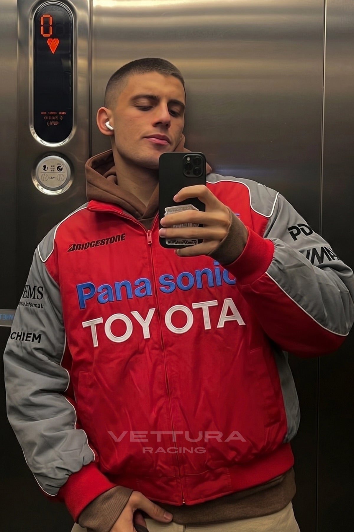 Toyota Panasonic racing jacket photographed outdoors