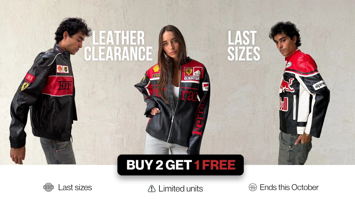 Leather clearance: all leather racing jackets on sale, buy 2 get 1 free at Vettura Racing