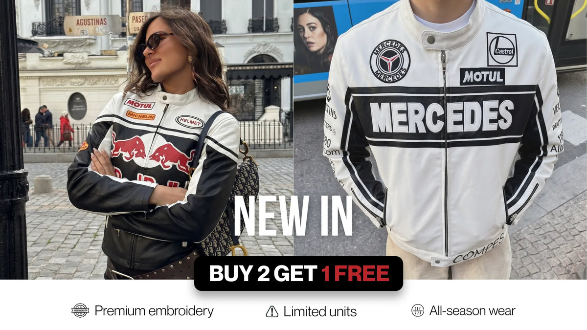 New in, buy 2 get 1 free: Michael Schumacher, Red Bull and Mercedes vintage racing jackets